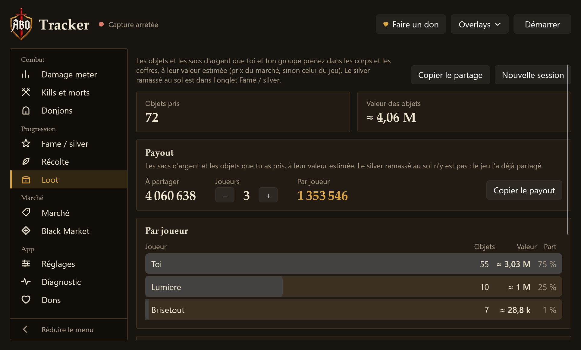 Loot et payout